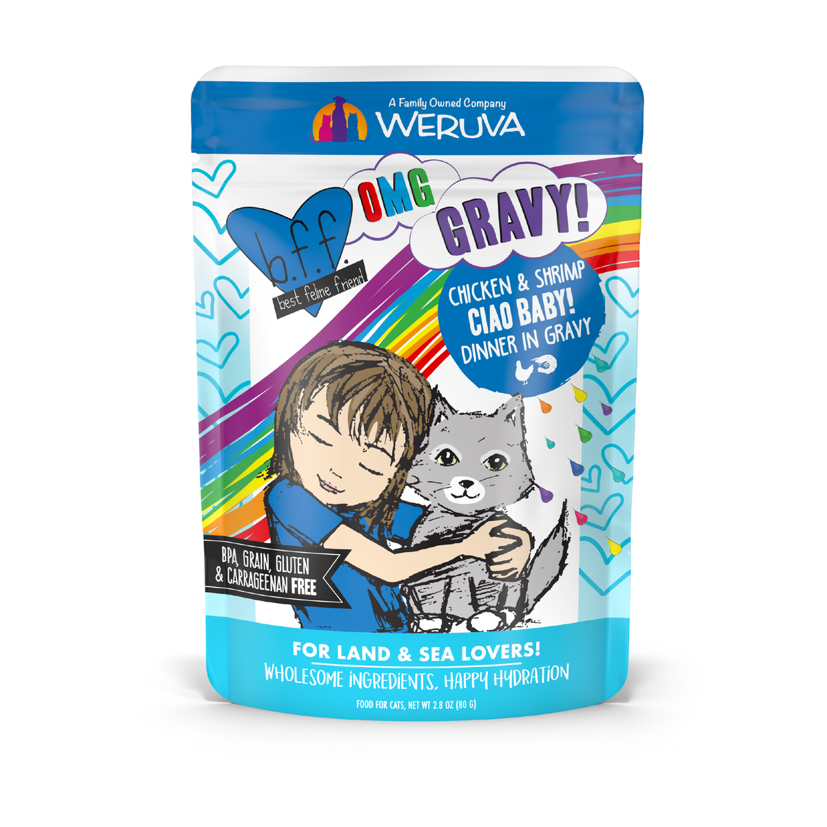 Weruva BFF OMG Gravy Chicken & Shrimp Ciao Baby Wet Cat Food by Weruva