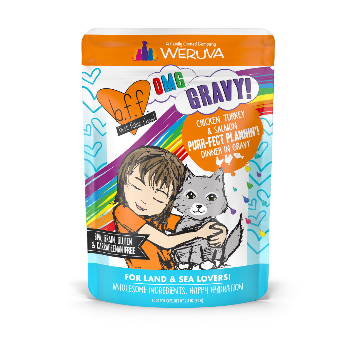 Weruva BFF OMG Gravy Chicken, Turkey, & Salmon Purr-Fect Plannin' Wet Cat Food by Weruva