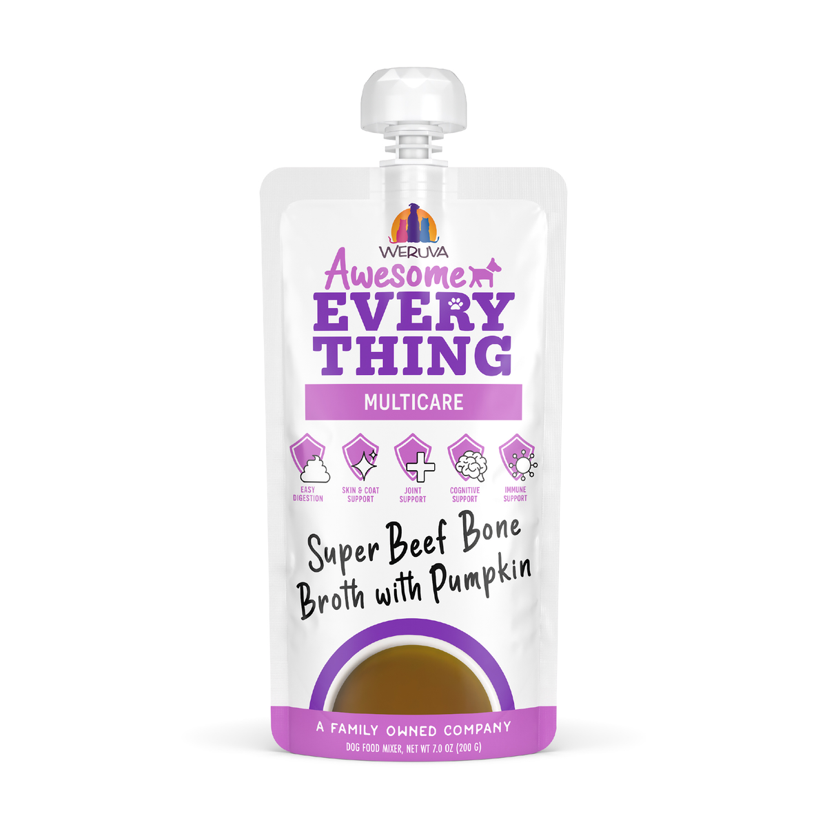 Weruva Awesome Everything Super Beef Bone Broth Dog Food Topper & Treat by Weruva