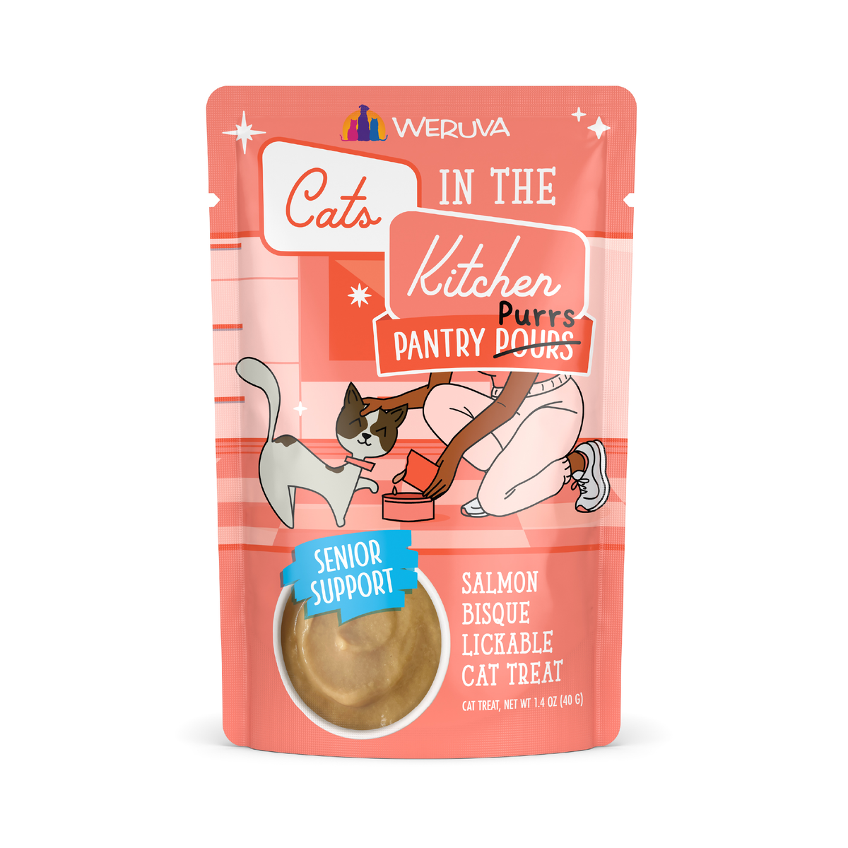 Weruva Cats in the Kitchen Pantry Pours Salmon Senior Bisque Cat Treat by Weruva