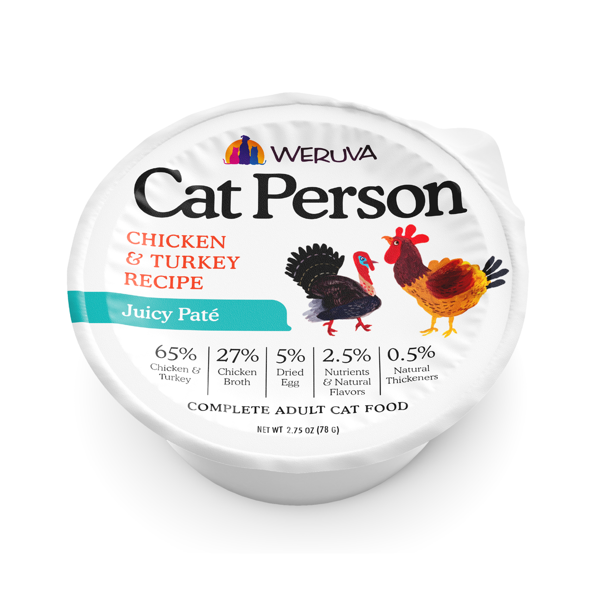 Cat Person Chicken & Turkey Juicy Pate Wet Cat Food Cups by Cat Person