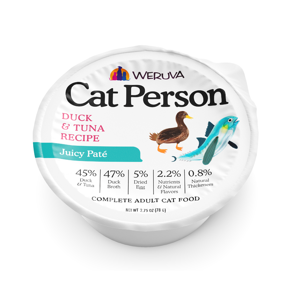 Cat Person Duck & Tuna Juicy Pate Wet Cat Food Cups by Cat Person