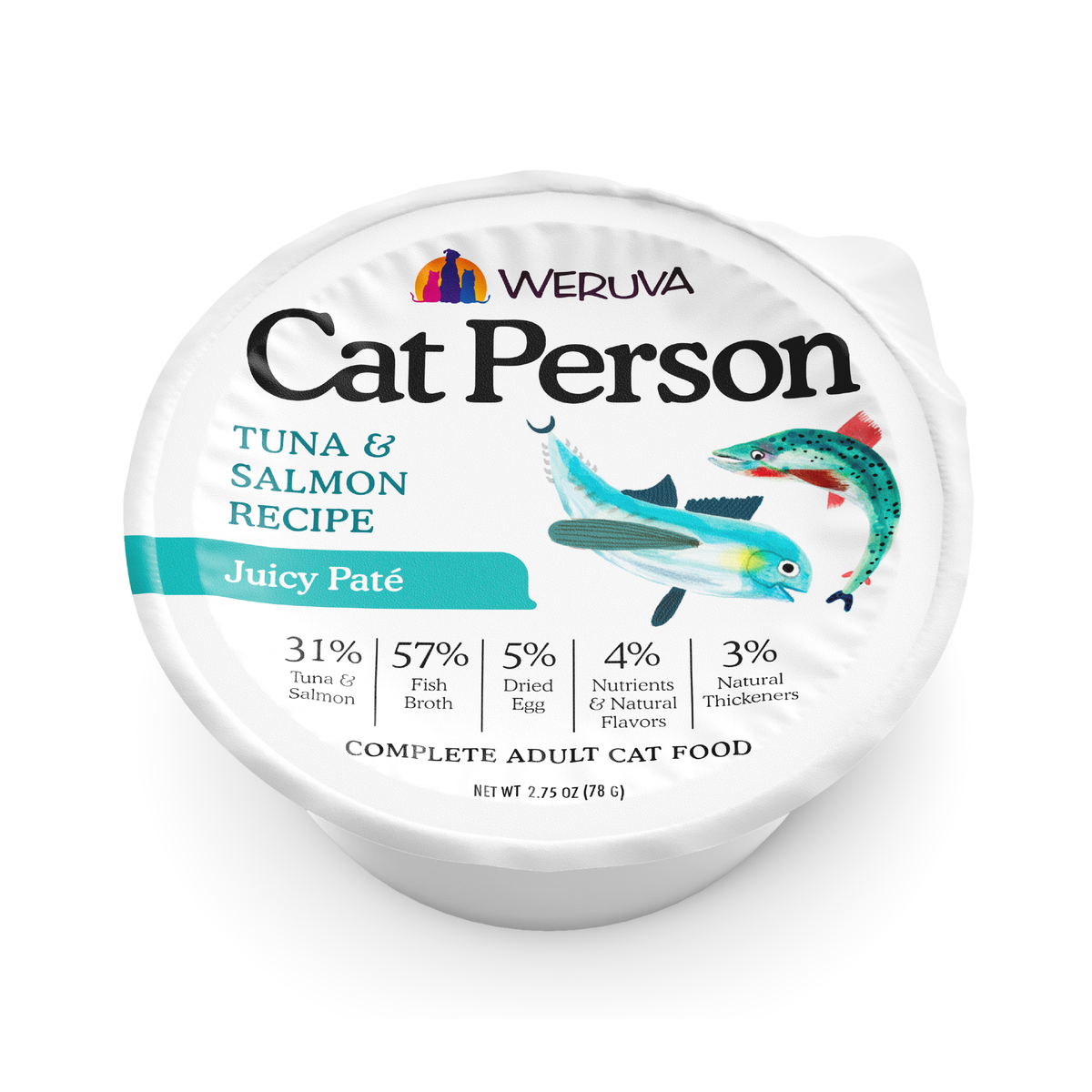 Cat Person Tuna & Salmon Juicy Pate Wet Cat Food Cups by Cat Person