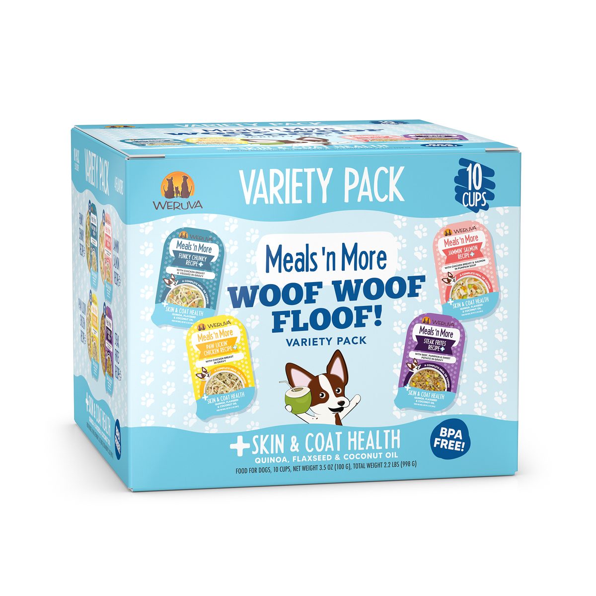 Weruva Meals 'n More Woof Woof Floof Skin & Coat Health Variety Pack Wet Dog Food by Weruva