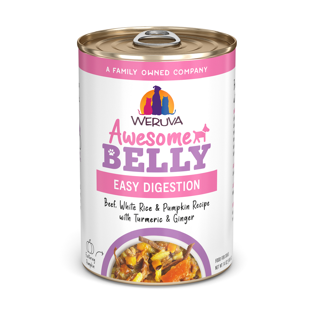 Weruva Awesome Belly Easy Digestion Beef, White Rice & Pumpkin Recipe with Turmeric & Ginger In Broth by Weruva