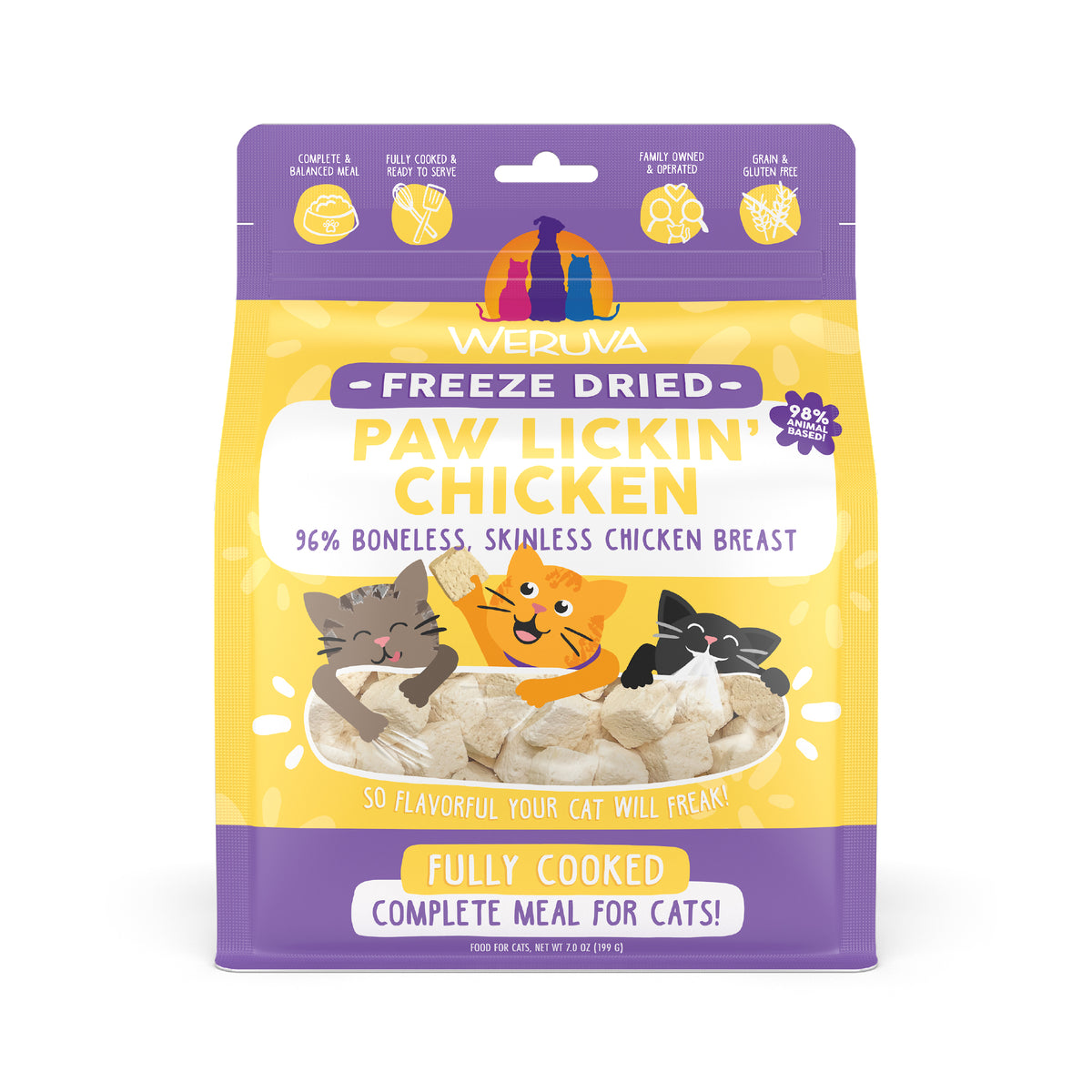 Weruva Cat Freeze Dried Paw Lickin' Chicken Dry Cat Food by Weruva