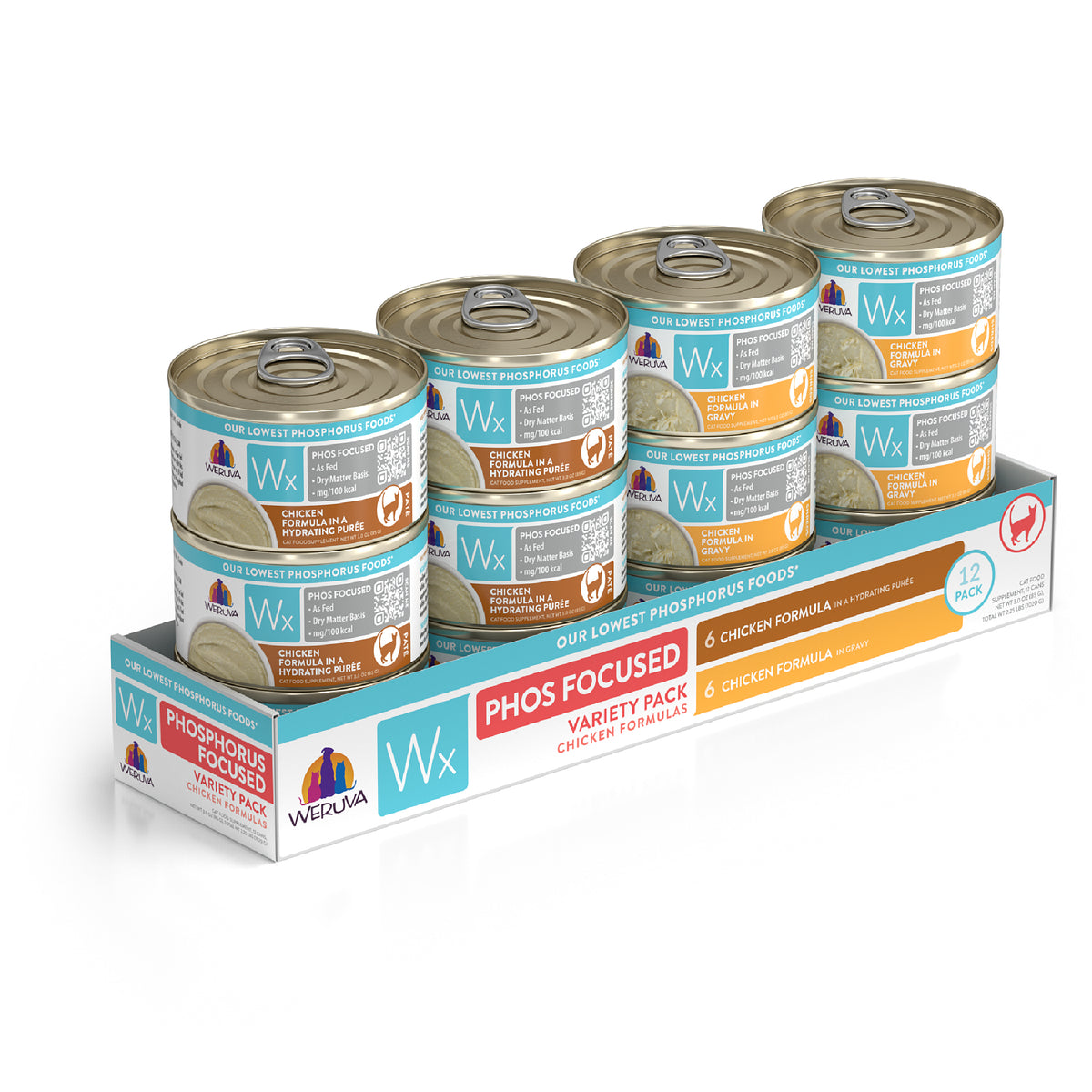 Weruva Wx Phos Focused Chicken Formulas Variety Pack Wet Cat Supplement by Weruva