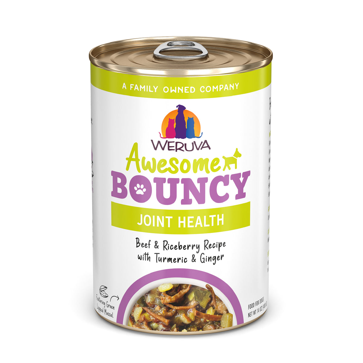 Weruva Awesome Bouncy Joint Health Beef & Riceberry Recipe with Turmeric & Ginger In Broth by Weruva