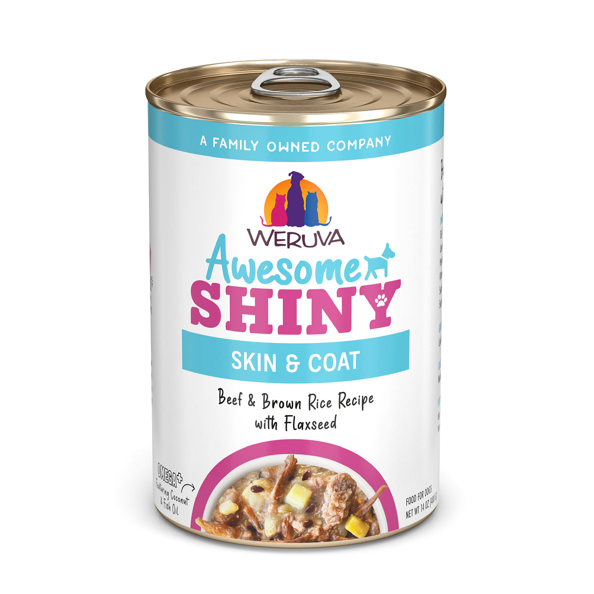Weruva Awesome Shiny Skin & Coat Beef & Brown Rice Recipe with Flaxseed In Broth by Weruva