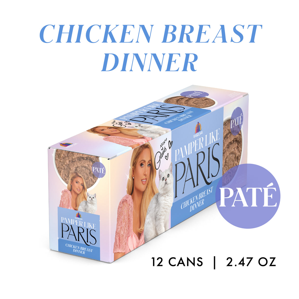 Weruva Chicken Breast Dinner in a Hydrating Purée offers your cat an elegant meal made with cage-free chicken for a gourmet dining experience.