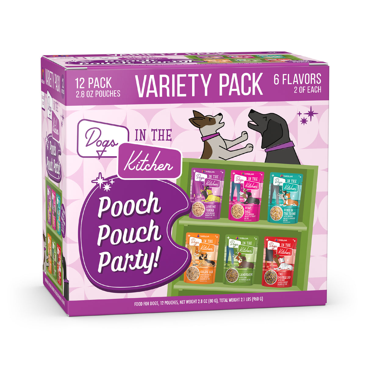 Weruva Dogs in the Kitchen Pooch Pouch Party Variety Pack Wet Dog Food by Weruva