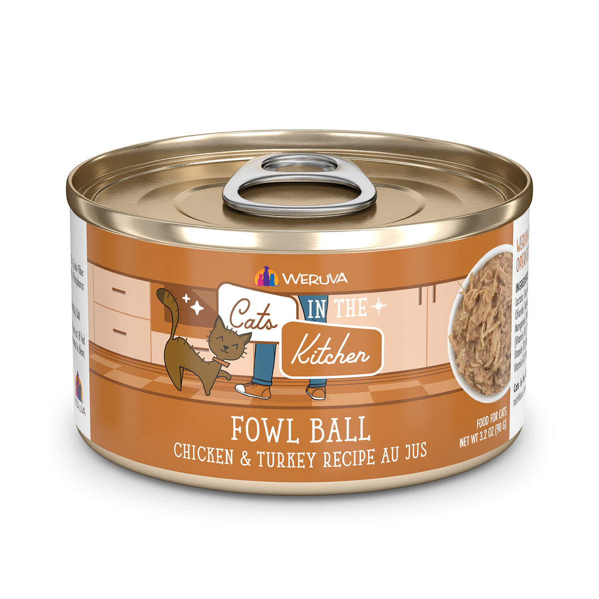 Weruva Cats in the Kitchen Fowl Ball Chicken & Turkey Wet Can Cat Food by Weruva