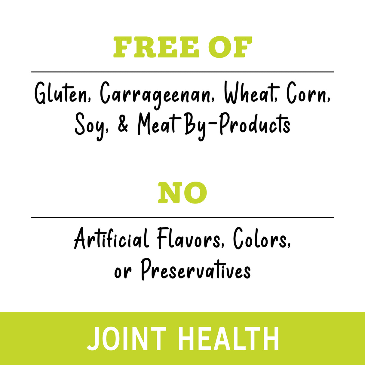Text graphic states: Awesome Bouncy Chicken Breast & Riceberry Recipe with Turmeric & Ginger by Awesome Functions—gluten, carrageenan, wheat, corn, soy & meat by-product free. No artificial additives. Enriched with green-lipped mussel for joint health. Joint Health in bold.