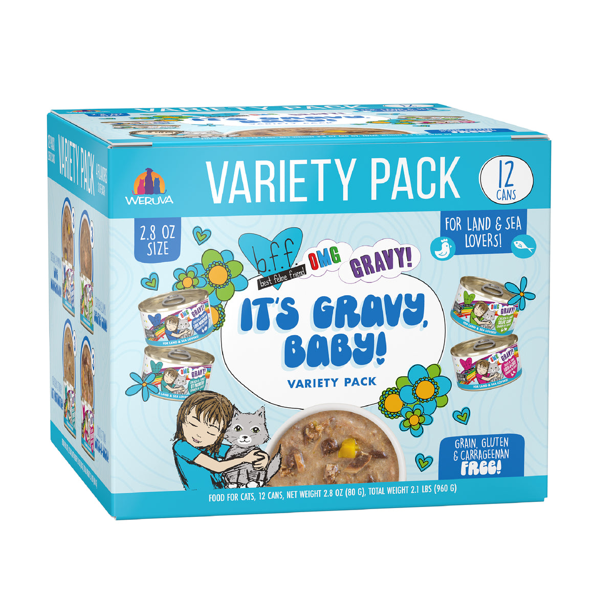 Weruva BFF OMG Gravy It's Gravy, Baby Variety Pack Wet Cat Food by Weruva