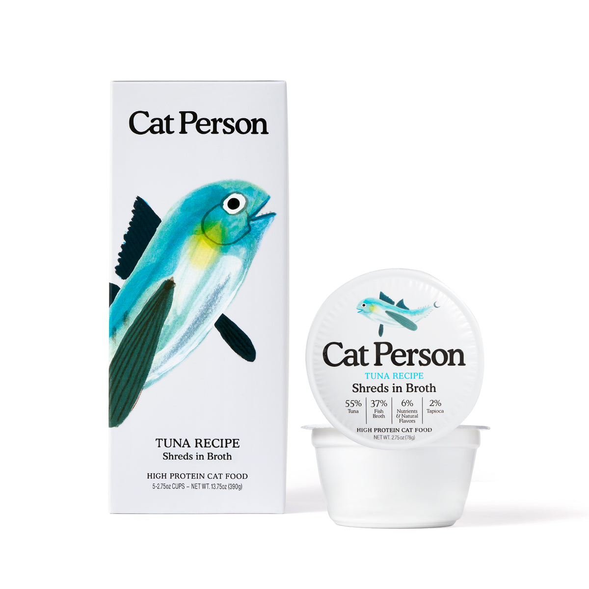 Cat Person Tuna Shreds In Broth Wet Cat Food Cups by Cat Person