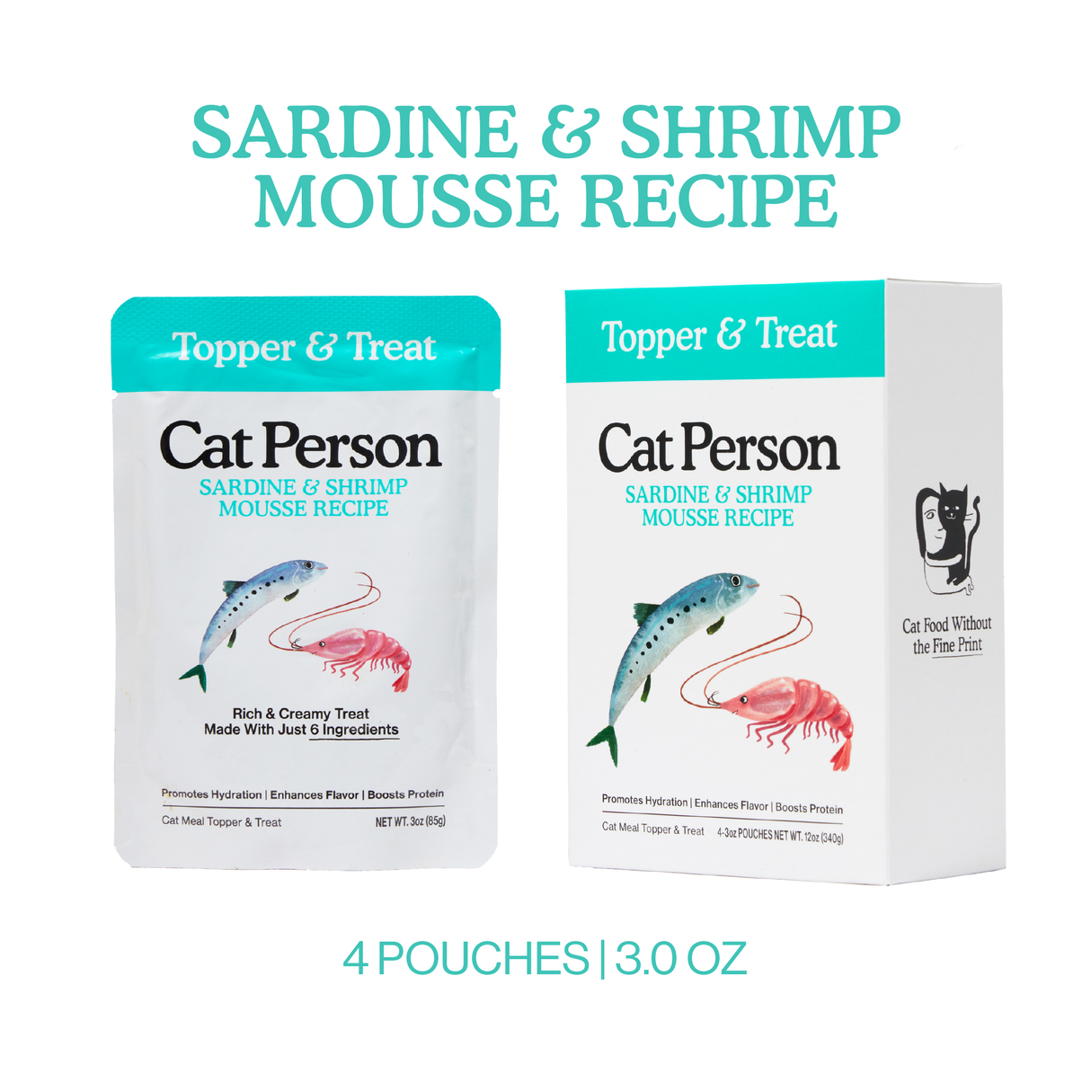 CP-FOS-00004-850023243966 Sardine & Shrimp Mousse Topper 3oz, 4pk