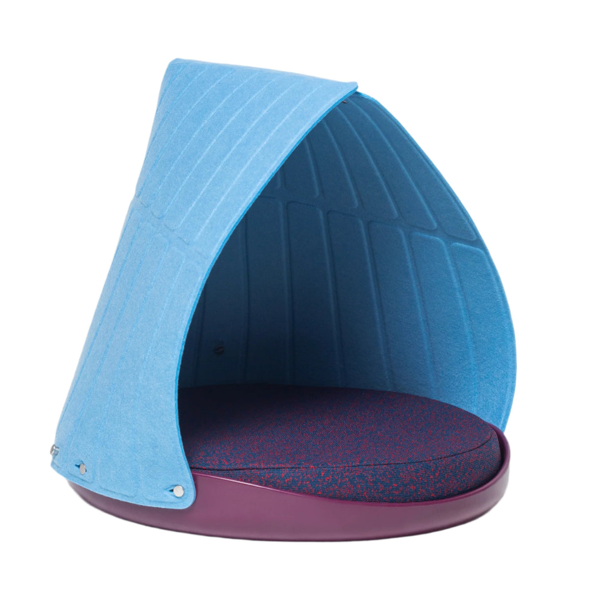 The Weruva Canopy Bed is a modern blue and purple pet bed, ideal for small to medium-sized pets.