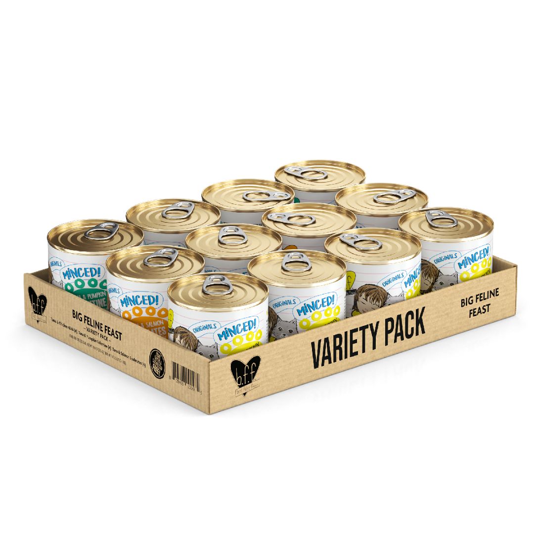 Weruva BFF Minced Big Feline Feast Variety Pack Canned Wet Cat Food by Weruva