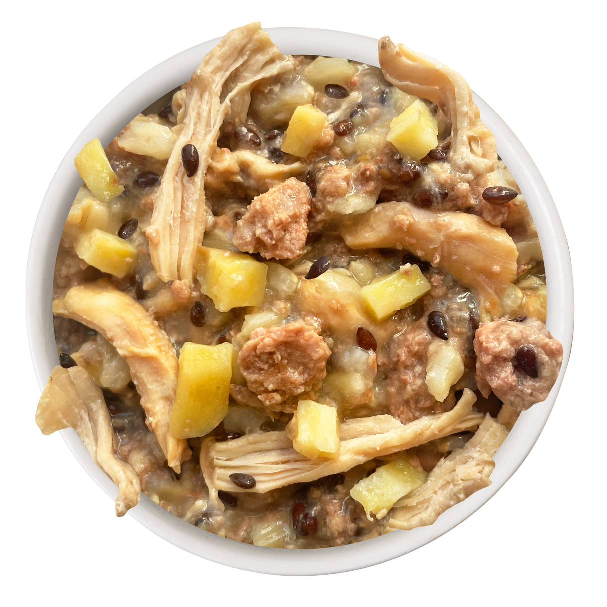 Awesome Functions Awesome Shiny Chicken Breast & Brown Rice Recipe with Flaxseed is a superfood dog food crafted to support your dog's skin and coat health.