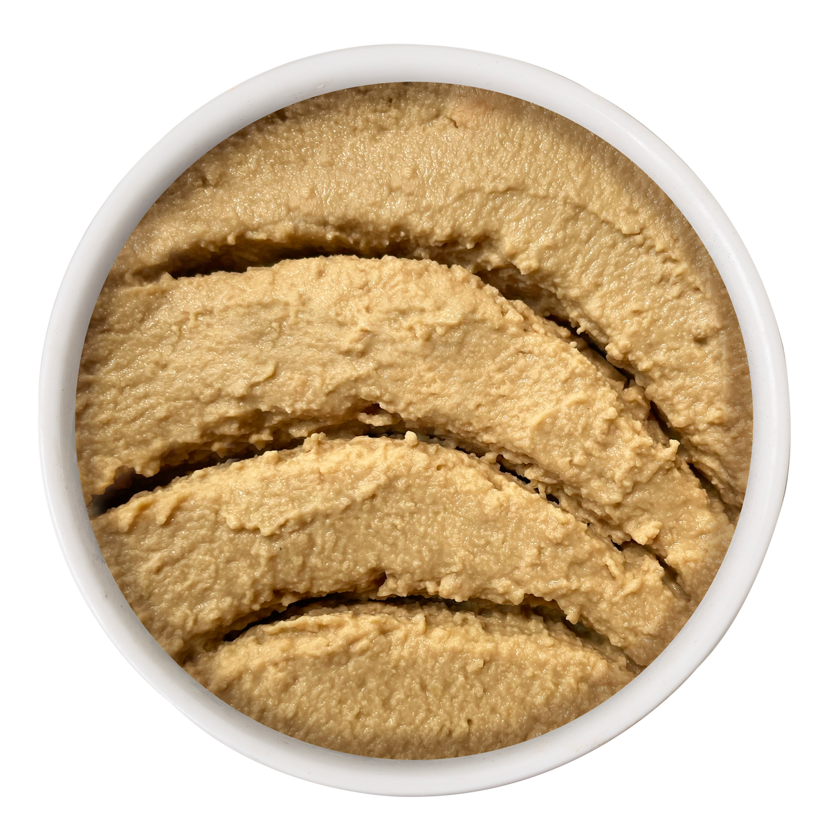 A white bowl filled with smooth, light brown Chicken & Turkey Paté by Cat Person, its swirled surface reminiscent of the creamy texture found in balanced, protein-rich nutrition for cats.