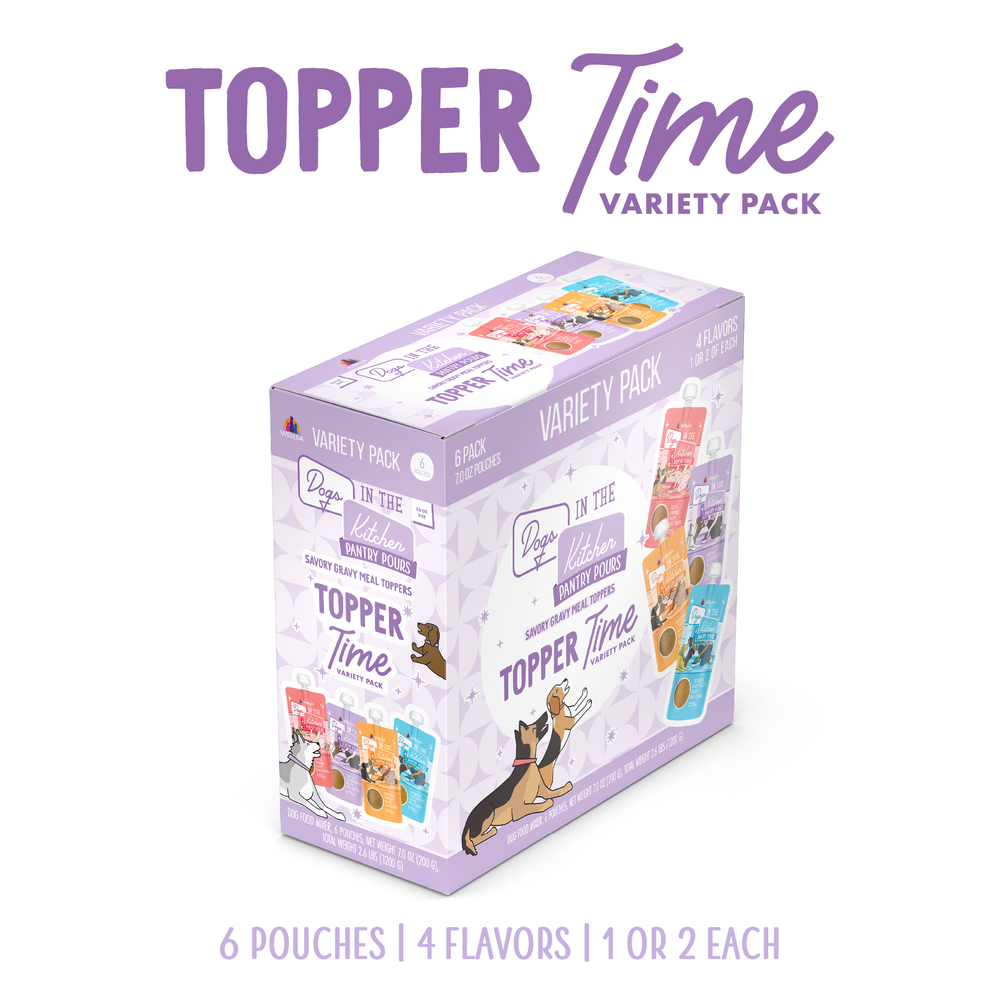 2608-810192810925 Dogs in the Kitchen Pantry Pours Topper Time Variety Pack