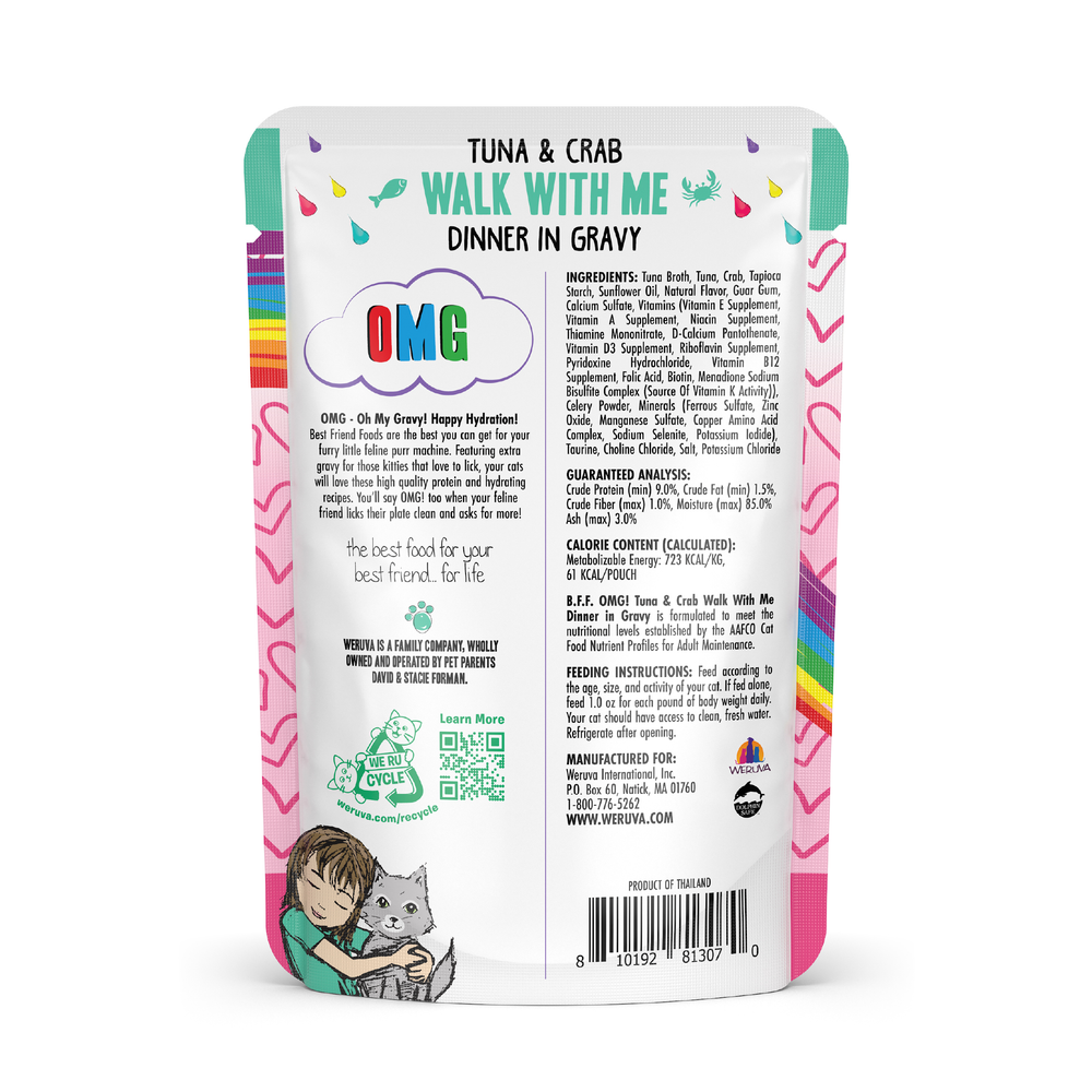 3155-810192813117 BFF OMG Gravy Tuna & Crab Walk With Me 3oz Pouch