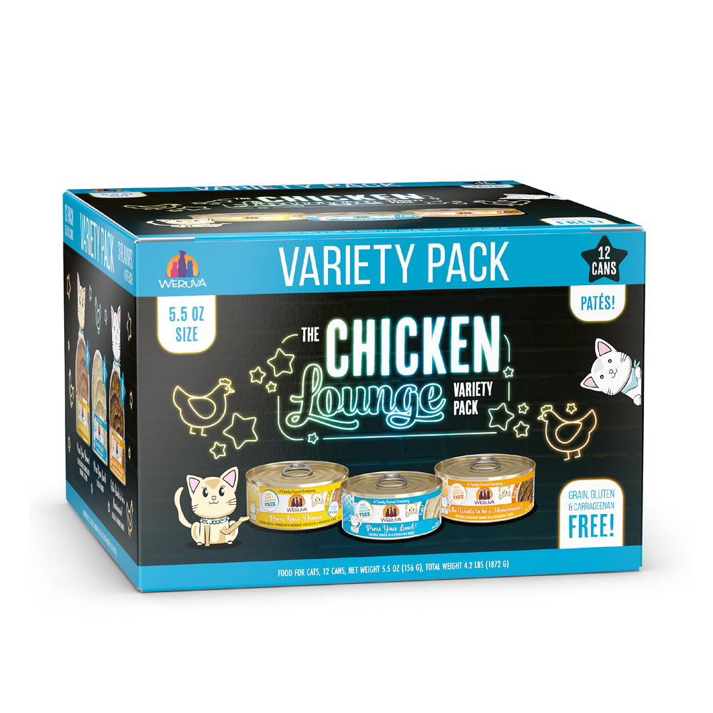 5976-810028245969 Weruva Cat Pate The Chicken Lounge Variety Pack 5.5oz