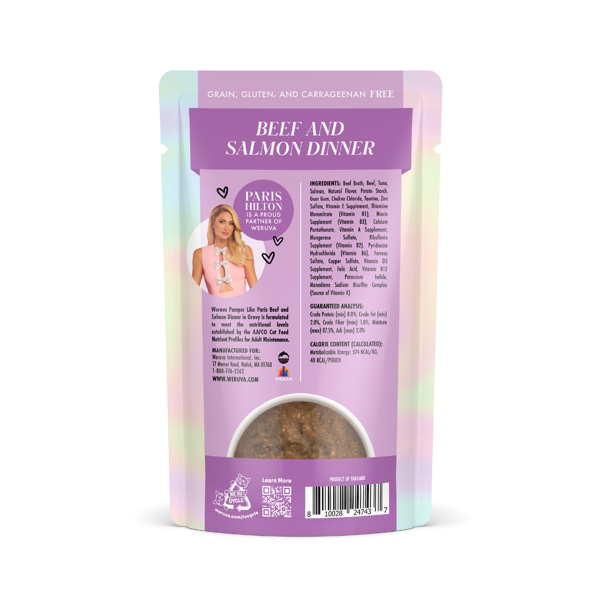 7550-810028247437 Pamper Like Paris Beef & Salmon 2.47oz Pouch