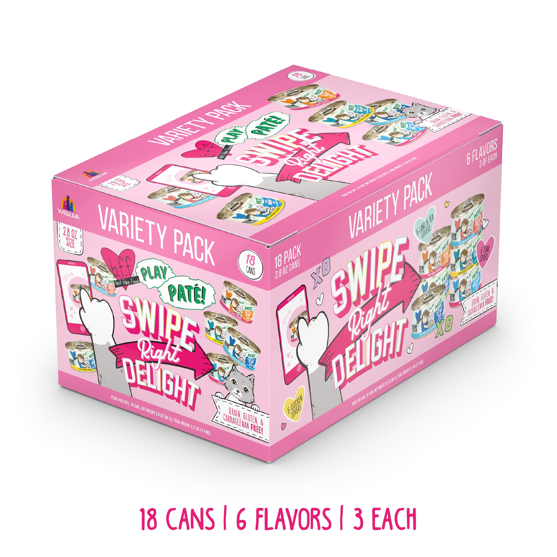 Weruva BFF PLAY Paté Swipe Right Delight Holiday Variety Pack Wet