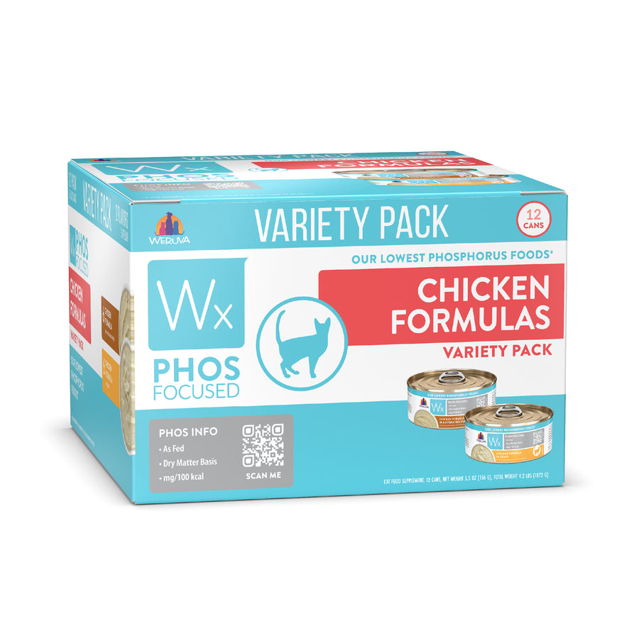 Weruva Wx Phos Focused Chicken Formulas Variety Pack Wet Cat Supplement