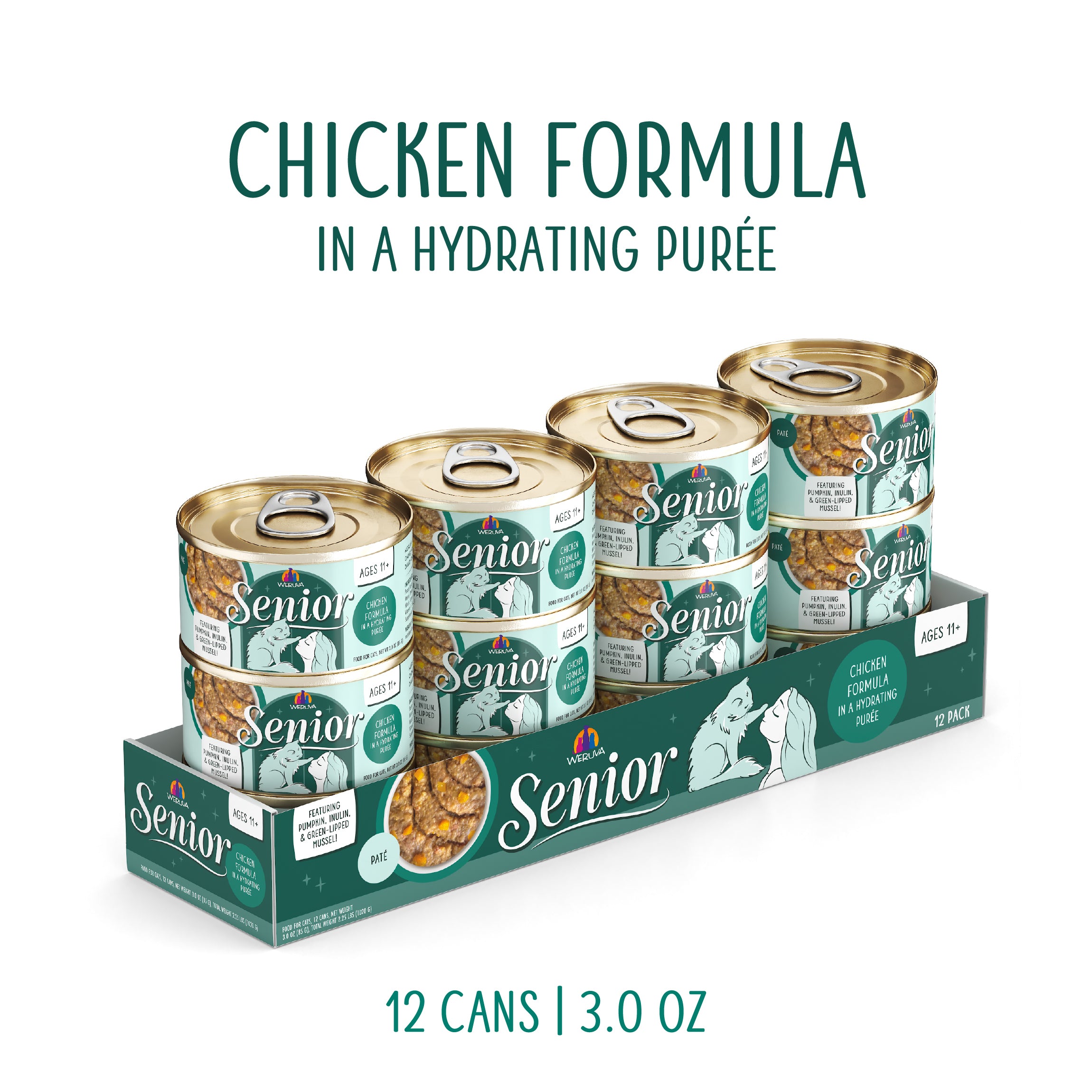 Weruva Senior Chicken Formula in a Hydrating Purée Wet Canned Cat Food