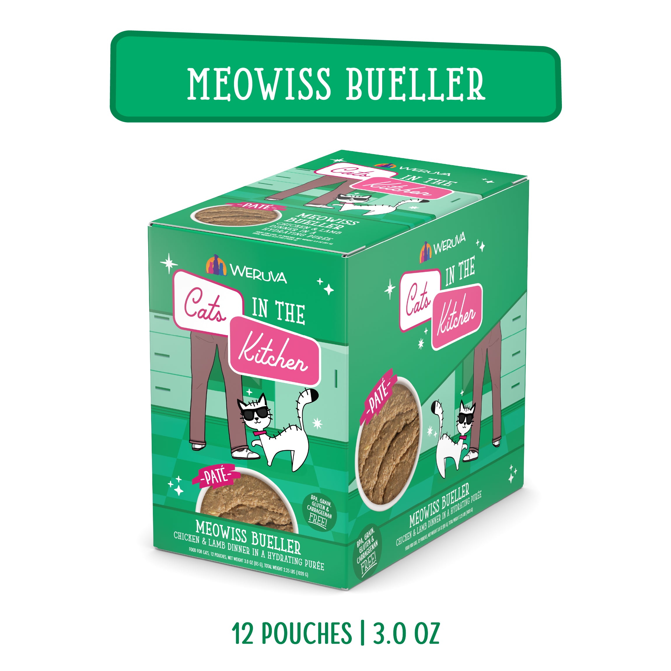 meow 280g 2セット　ビーフホキ Weruva Cats in the Kitchen Meowiss Bueller Paté Wet Cat Food Pouch