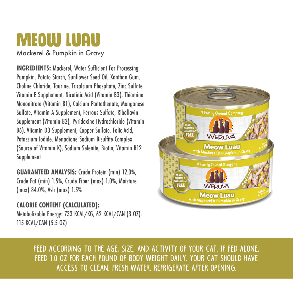 Weruva Meow Luau With Mackerel and Pumpkin Canned Cat Food