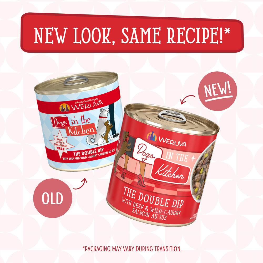 Weruva Dogs in the Kitchen The Double Dip Grain Free Beef & Salmon Canned Dog Food Weruva Dogs in the Kitchen The Double Dip Grain Free Beef & Salmon Canned Dog Food
