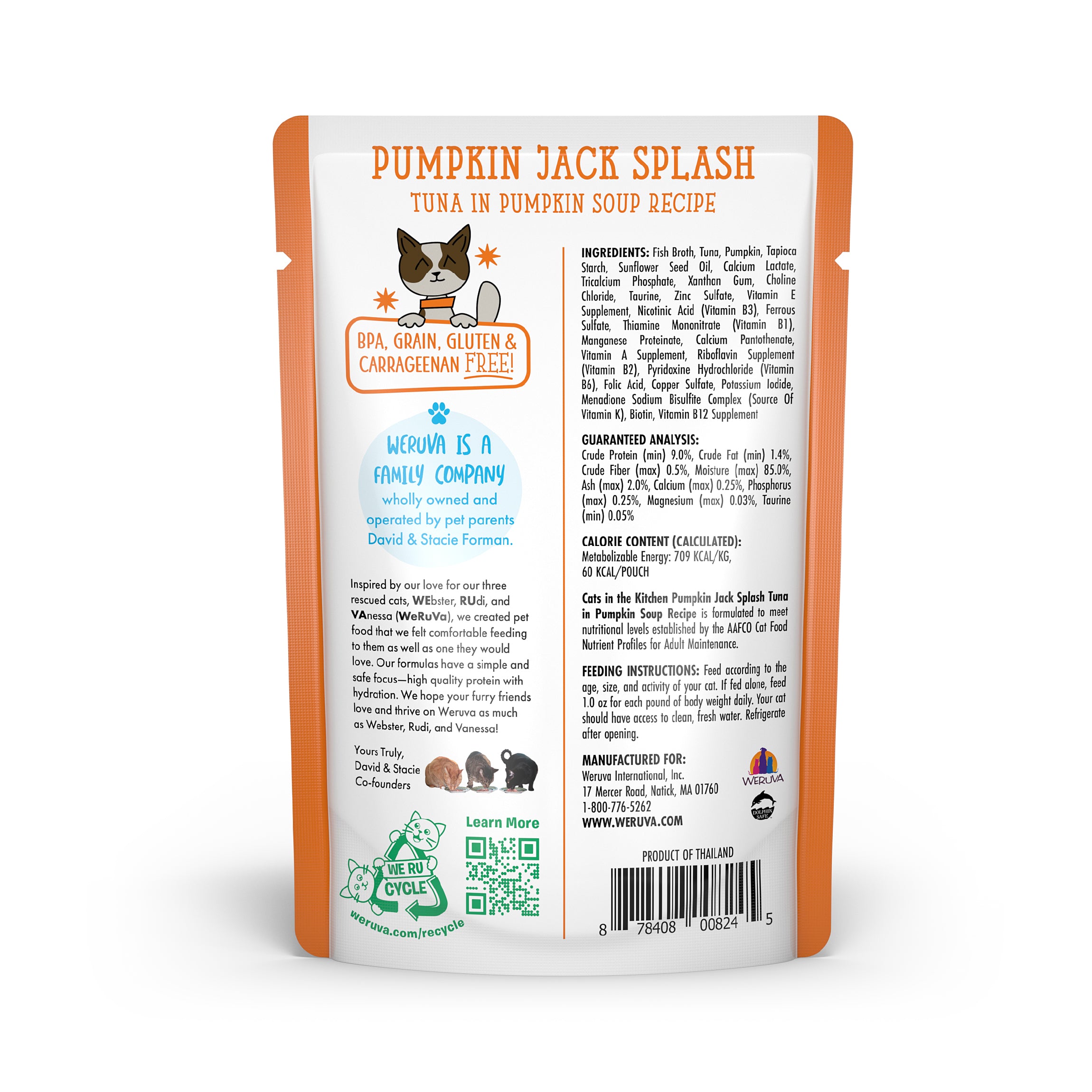 Weruva Cats in the Kitchen Pumpkin Jack Splash Wet Cat Food Pouch