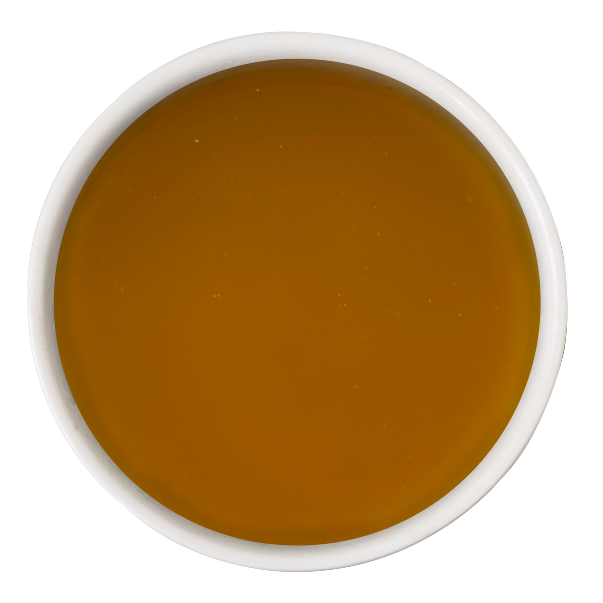 A white bowl filled with Awesome Everything Super Chicken Bone Broth by Awesome Functions, viewed from above on a plain white background—a nourishing meal mixer that supports dog wellness.