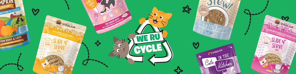 WeRuCycle Banner with Cat Food Pouches
