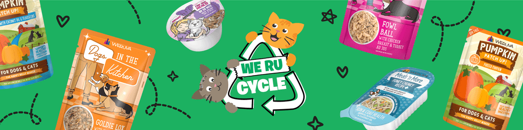 WeRuCycle Banner with Dog Food Cups and Pouches