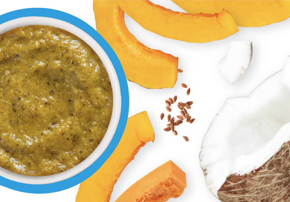 Food Bowl With Ingredients Used Scattered Around It
