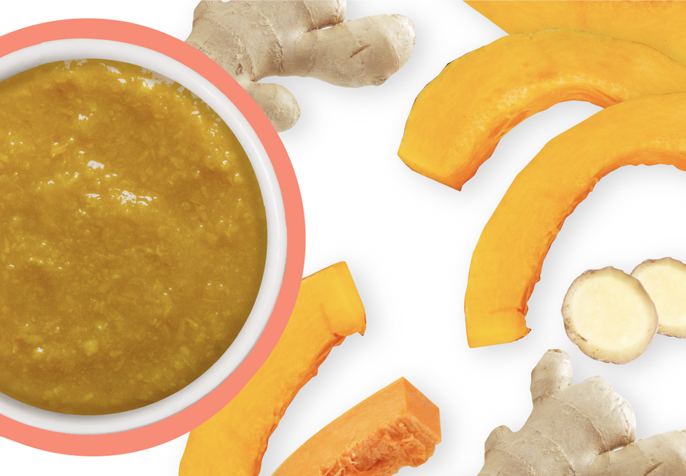 Food Bowl With Ingredients Used Scattered Around It
