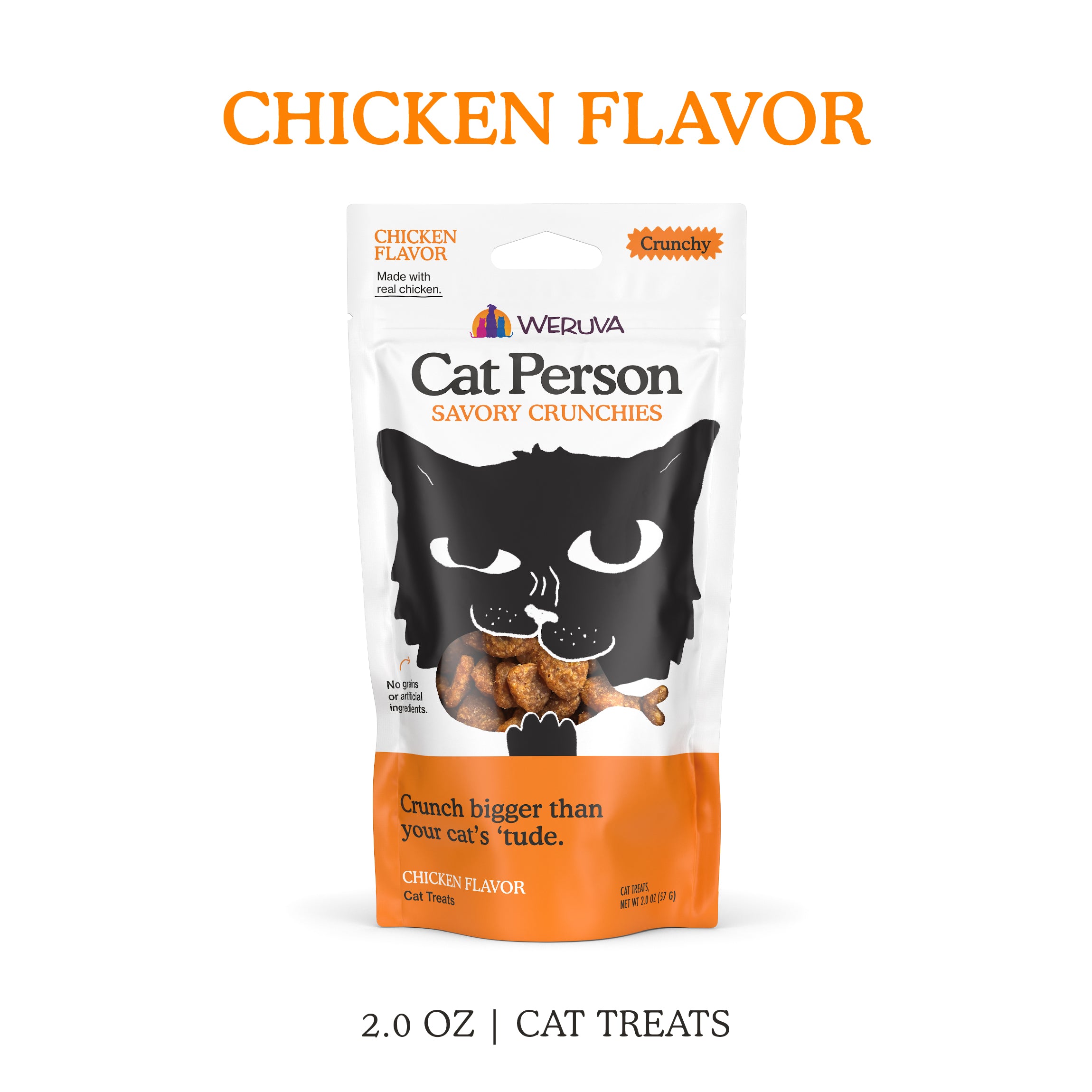 Weruva Cat Person Chicken Savory Crunchies Crunchy Cat Treats