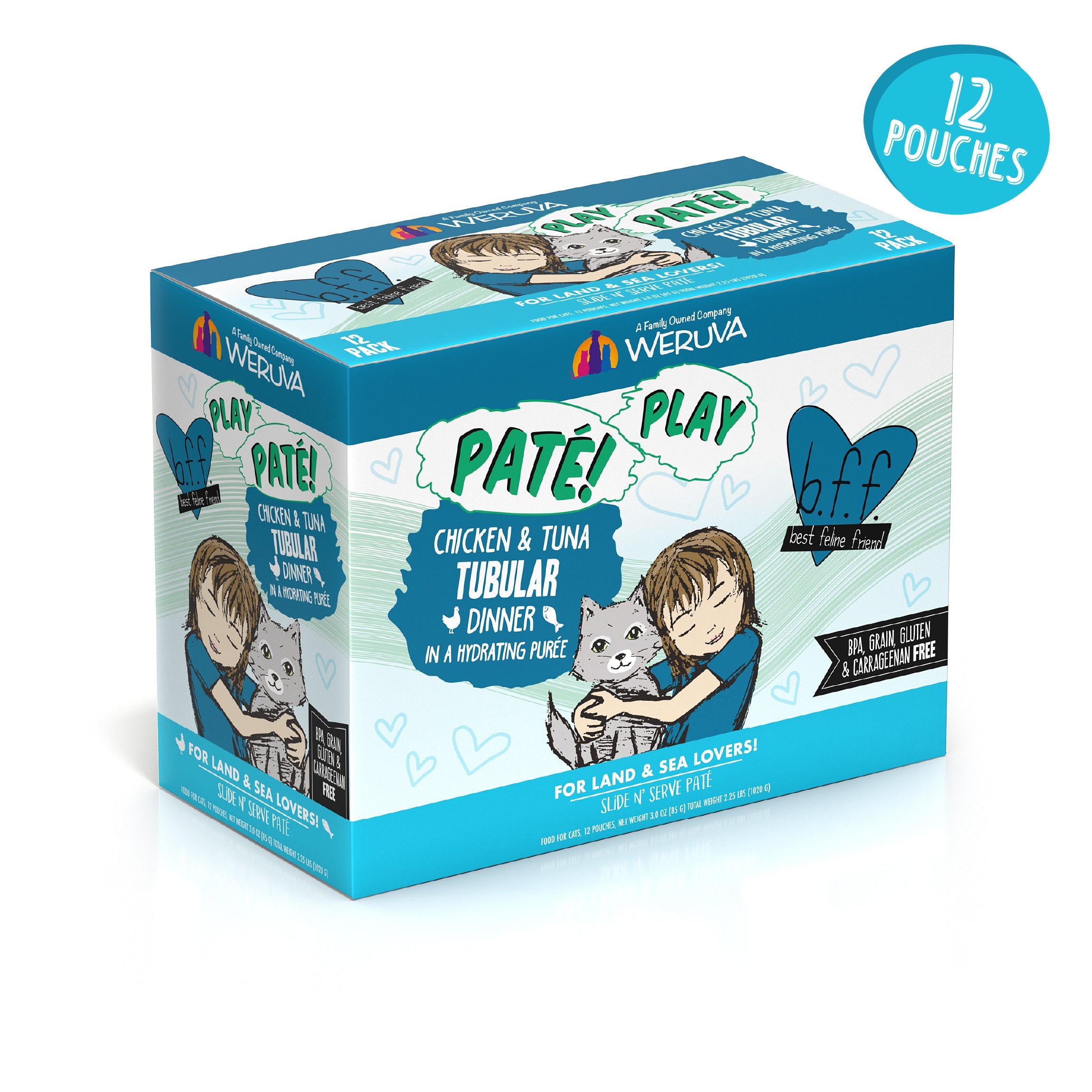 Weruva BFF PLAY Pate Chicken Tuna Tubular Wet Cat Food