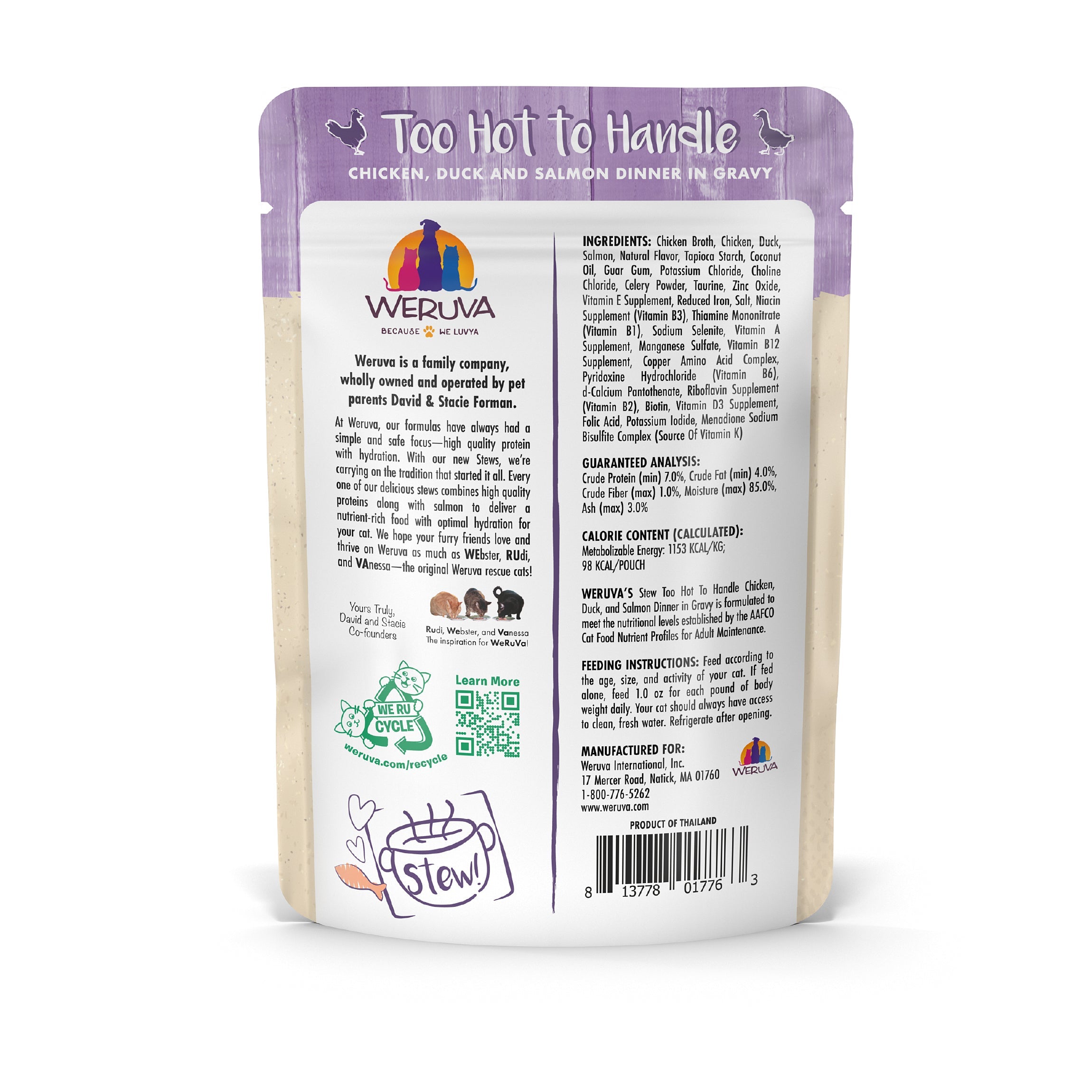 Weruva Cat Stew Too Hot to Handle Chicken Duck Salmon Wet Food Pouch