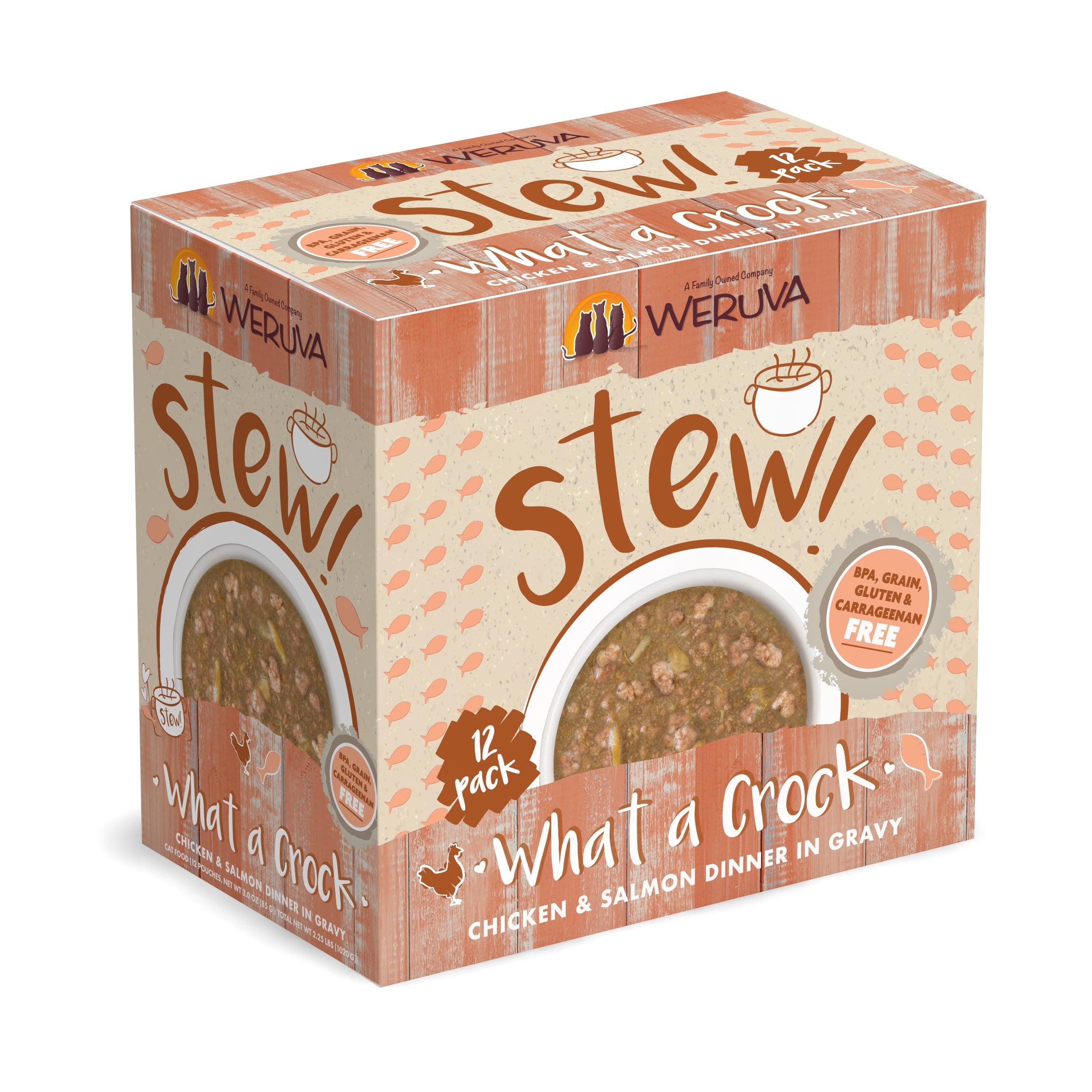 Weruva Cat Stew What a Crock Chicken Salmon in Gravy Wet Food Pouch
