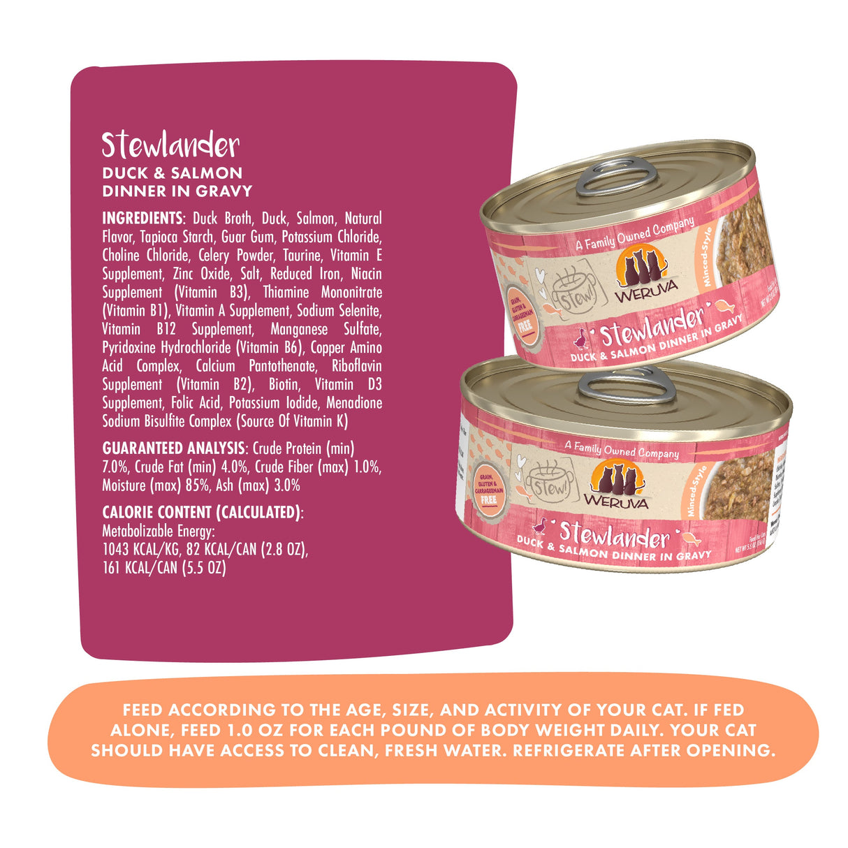 Weruva Classic Cat Stews! Stewlander with Duck & Salmon in Gravy Canned Cat Food
