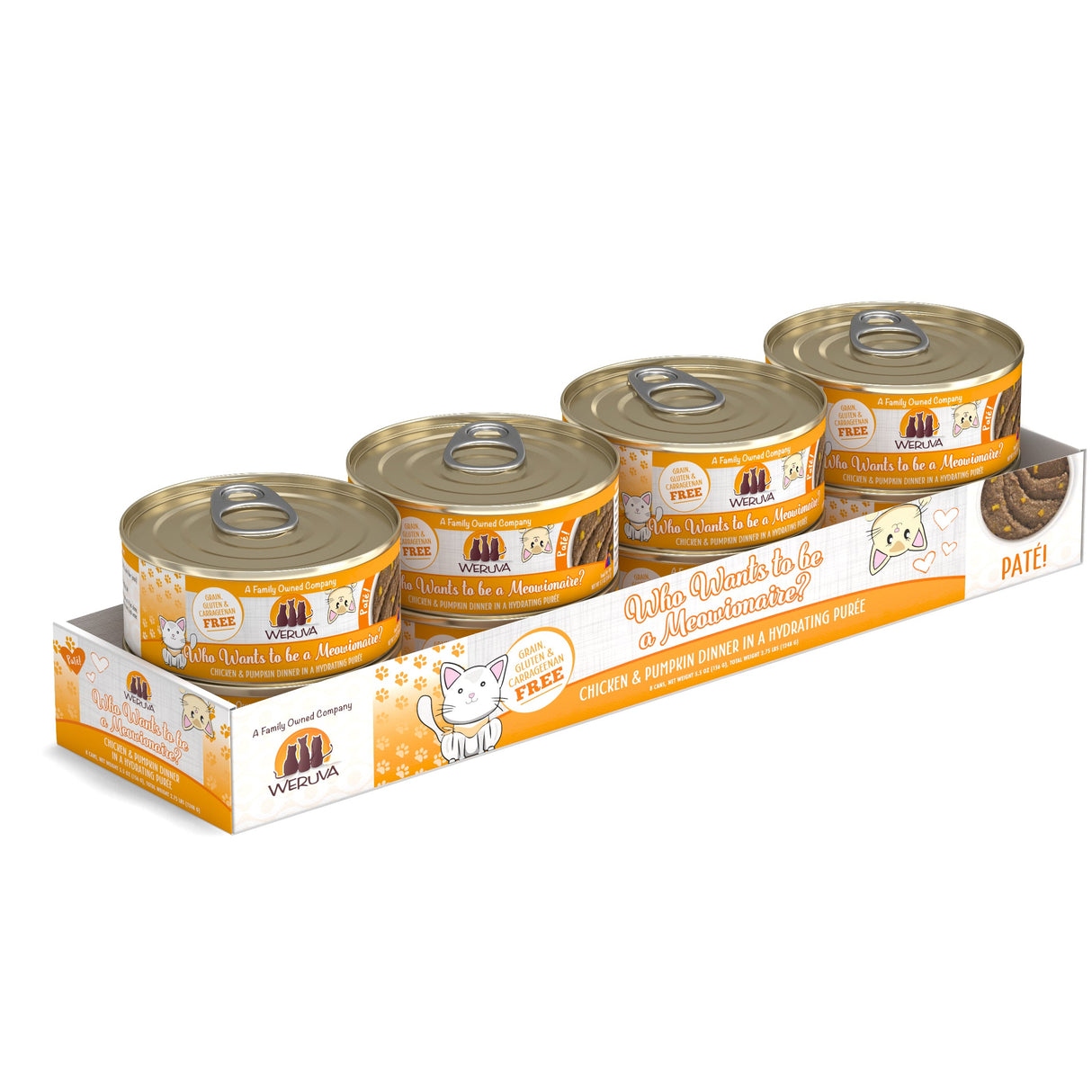 Weruva Classic Cat Pate Who wants to be a Meowionaire with Chicken & Pumpkin Canned Cat Food Weruva Classic Cat Pate Who wants to be a Meowionaire with Chicken & Pumpkin Canned Cat Food