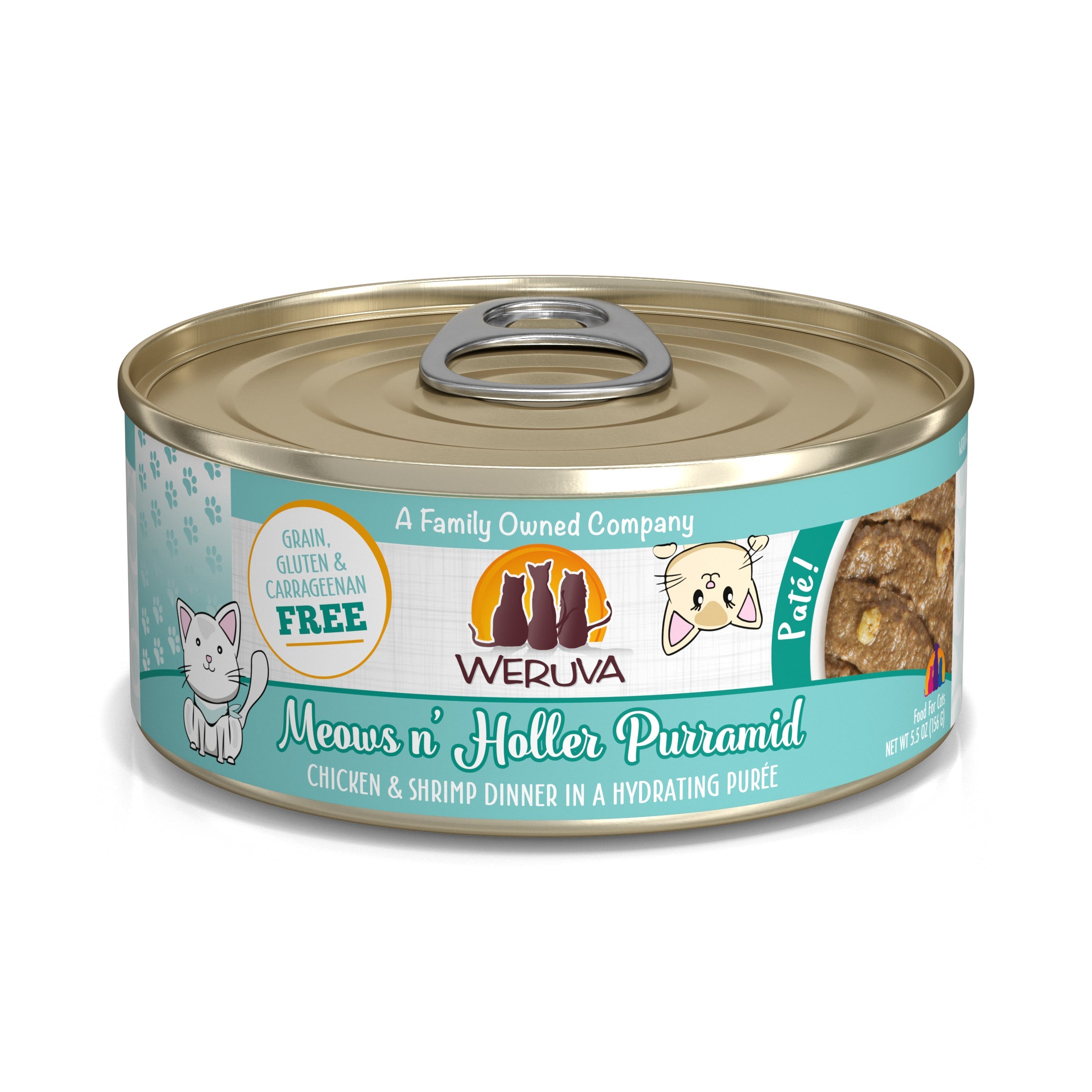 Weruva Classic Pate Meows n Holler PurrAmid with Chicken Shrimp Canned Cat Food 3 oz case of 12