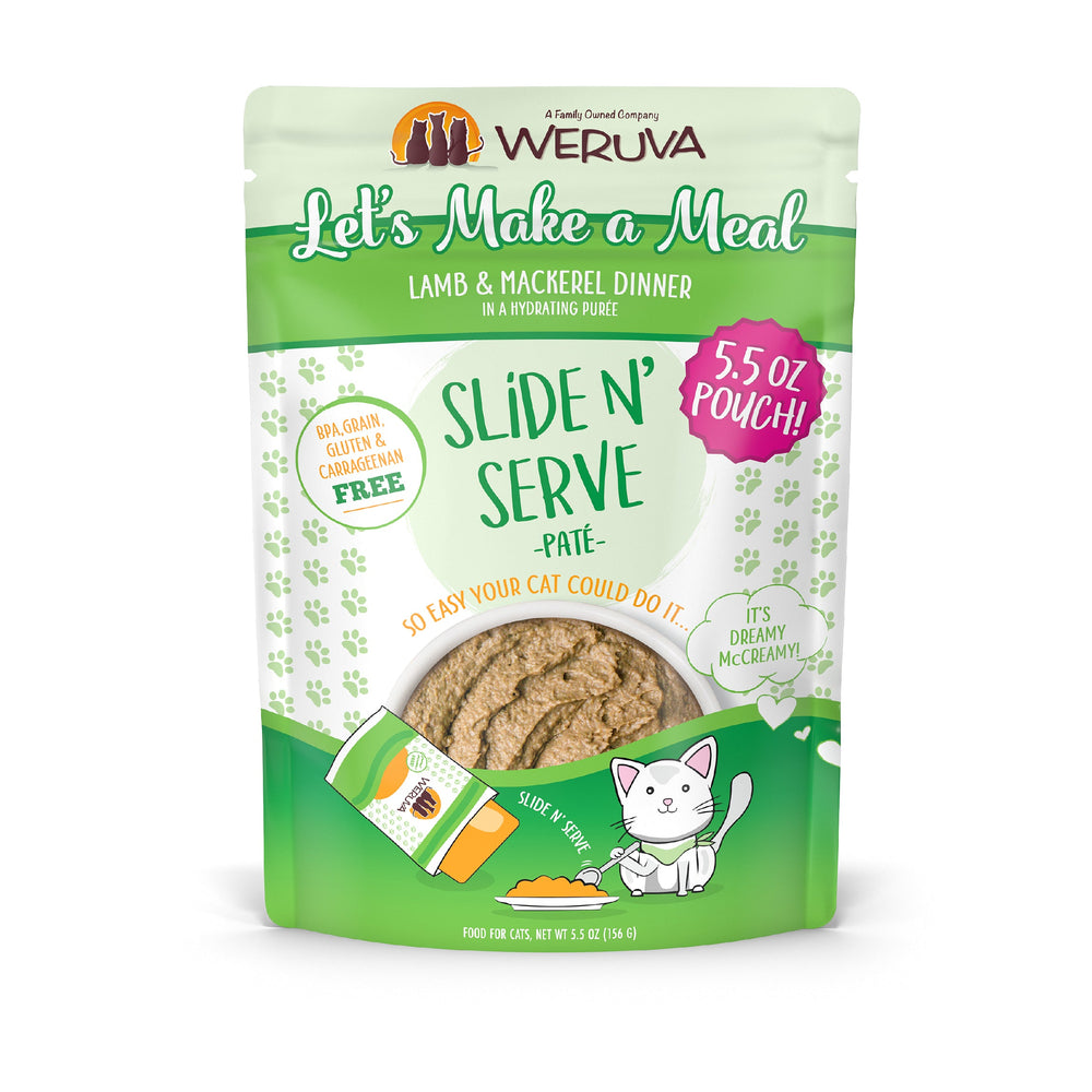 Weruva Slide N' Serve Grain Free Let's Make a Meal Lamb & Mackerel Dinner Wet Cat Food Pouch