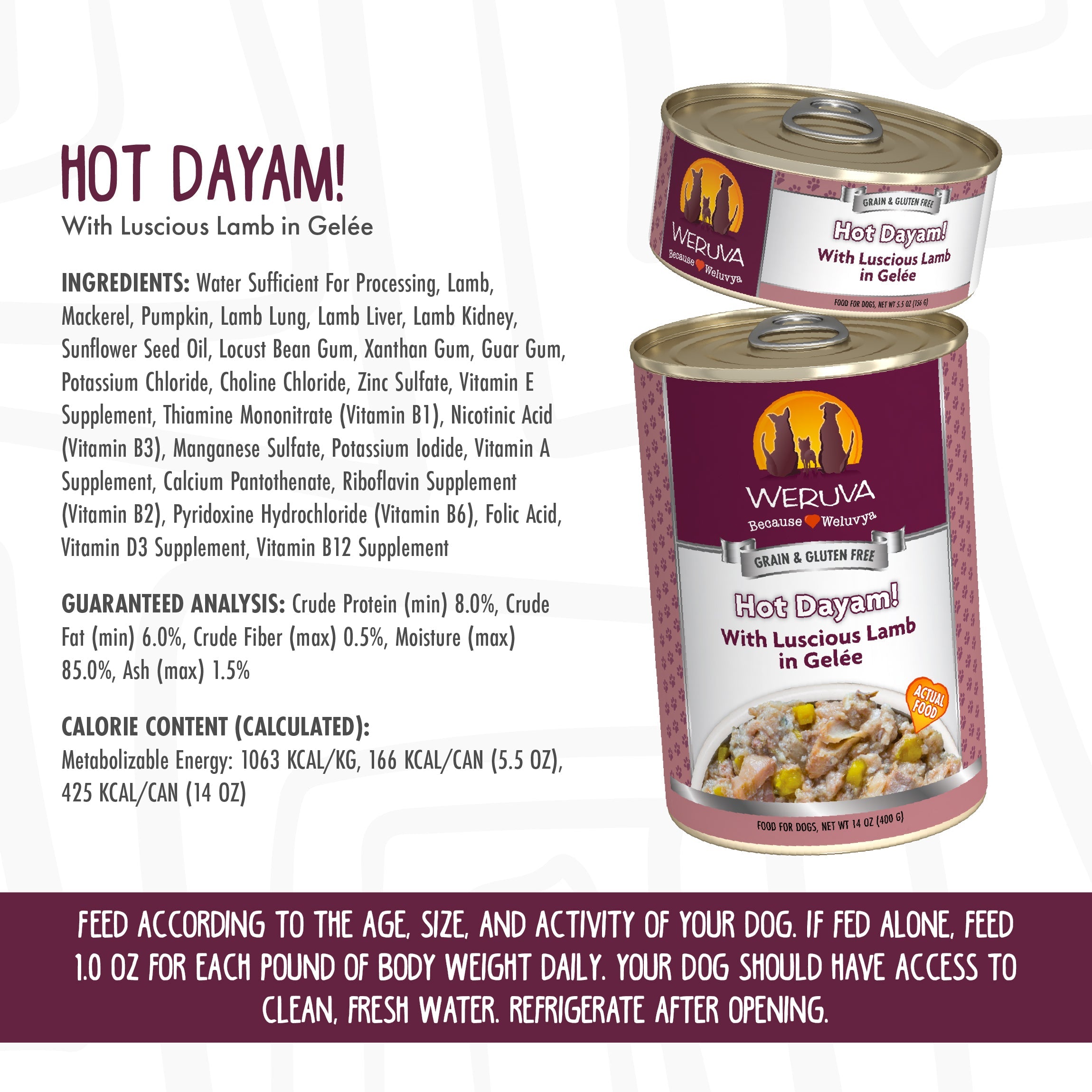 Weruva Classic Dog Hot Dayam with Lamb in Gelee Wet Canned Food