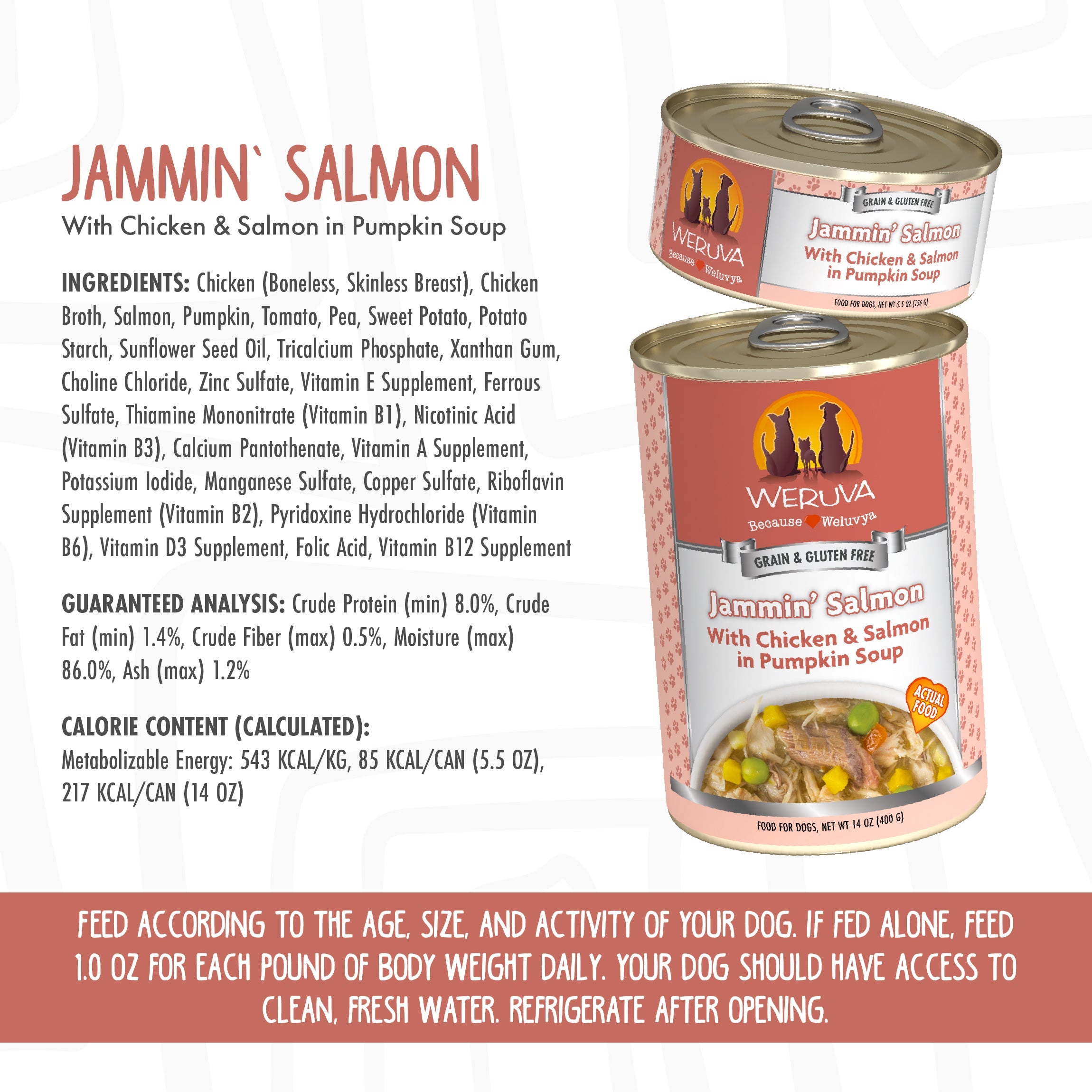 Weruva Classic Dog Jammin Salmon with Chicken Salmon Wet Canned Food